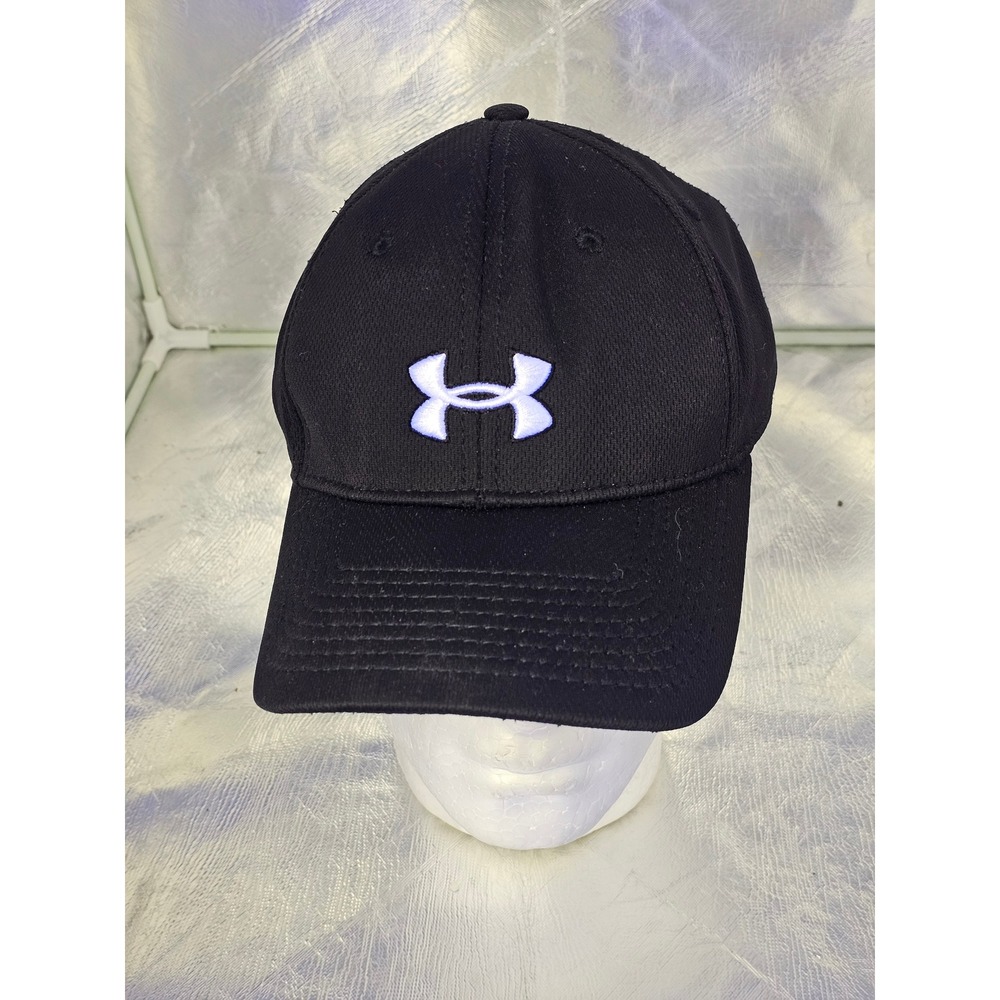 Under Armour Mens Black Adjustable Baseball Hat Embroidered Logo OSFA Cap